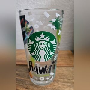 Starbucks Hawaii Colorful Tropical Glass 19 Fl Oz. New